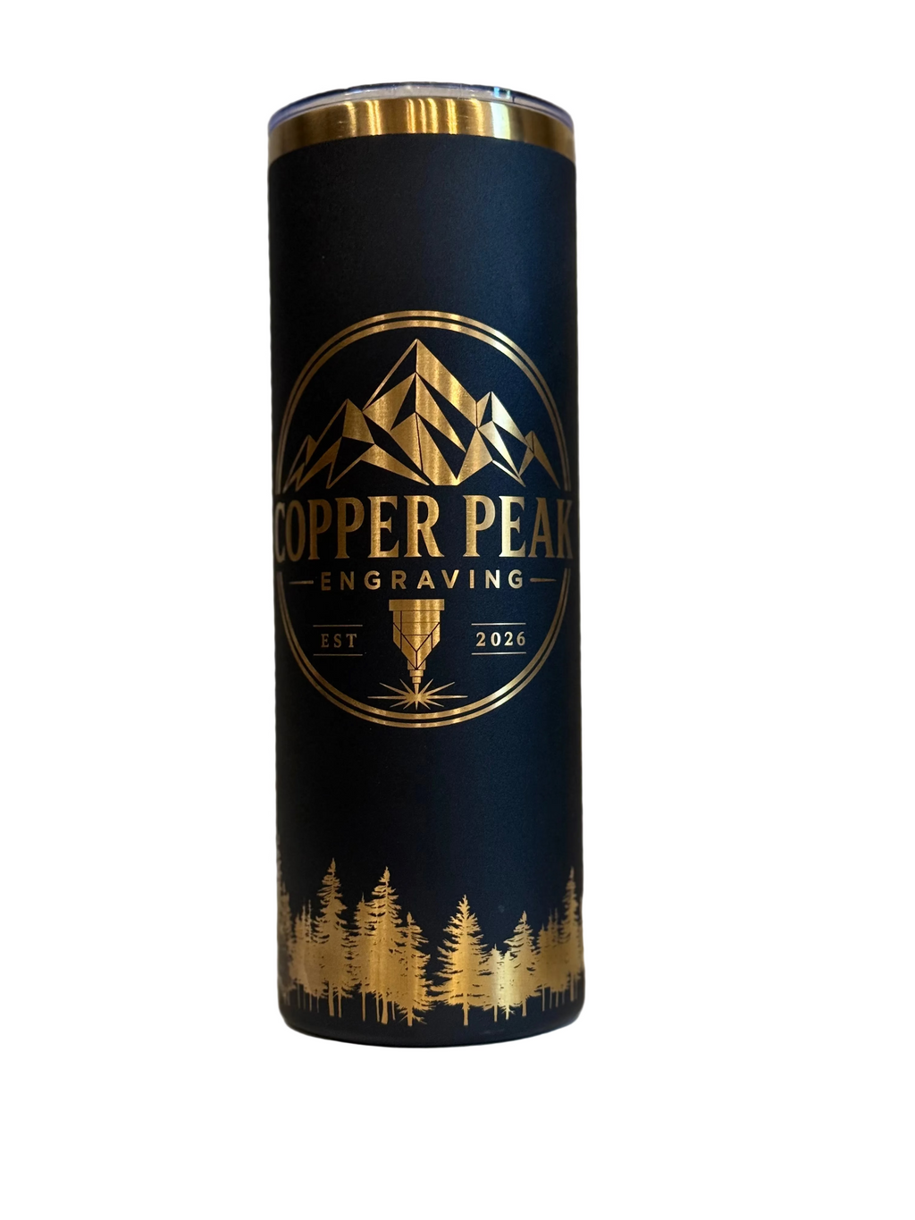 Skinny 20oz Copper Engraved Tumbler